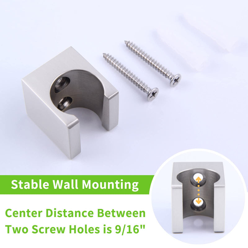 Angle Simple Shower Head Holder, Brass Wall Mount Shower Wand Bracket, Handheld Sprayer Holder, Brushed Nickel