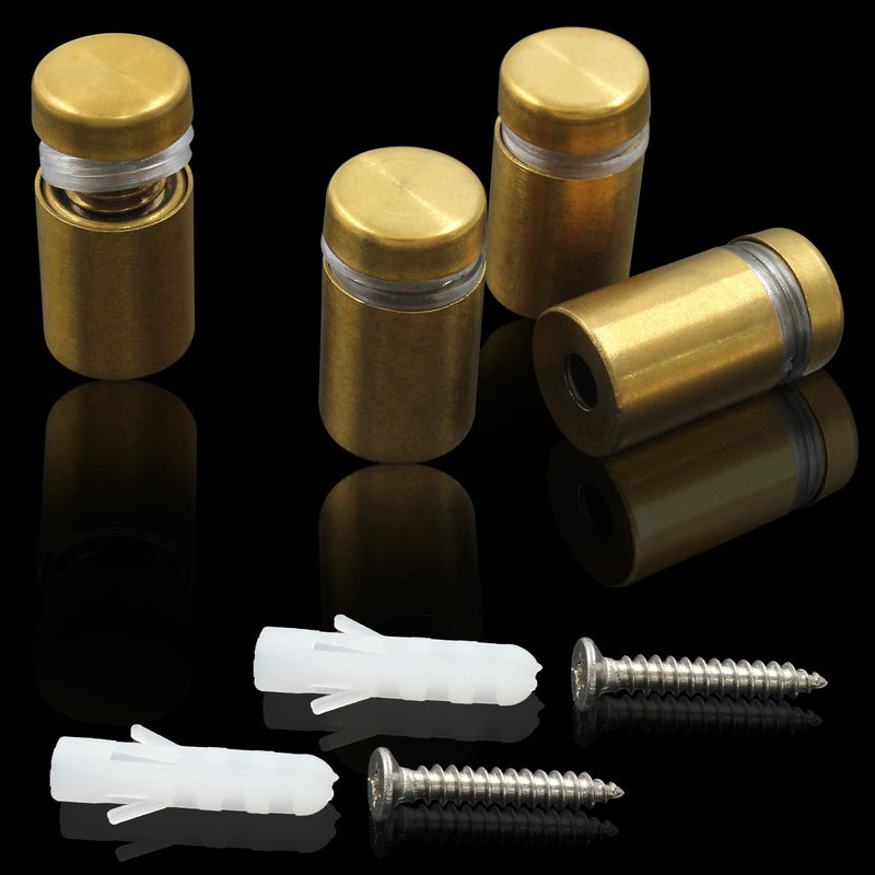 1/2" x 3/4" Sign Standoff Screws 4 Pcs Wall Standoff Mounts, Acrylic Standoff Screws Glass Standoff Acrylic Wall Mount Hardware Kit for Glass Acrylic Signs Boards, Gold 1/2" x 3/4",4 Pcs