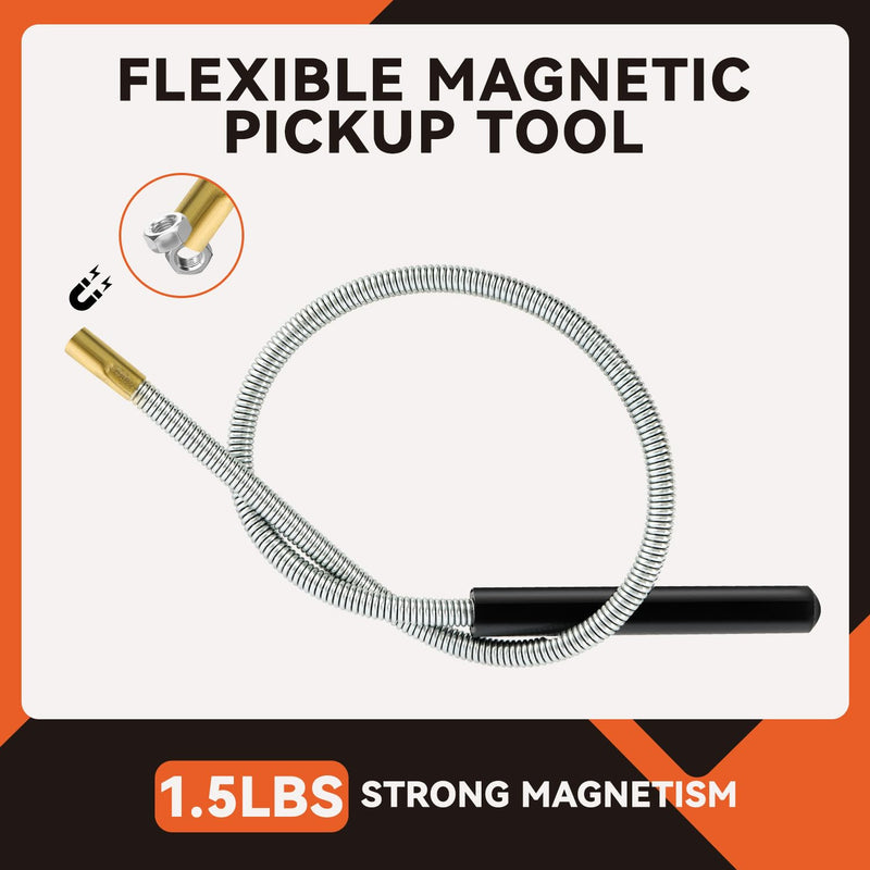 4 Pack Telescoping Magnet Pick-up Tool Set with Magnetic Parts Tray, Extendable Magnetic Pick Up Tools & Flexible Magnet Pickup Tool
