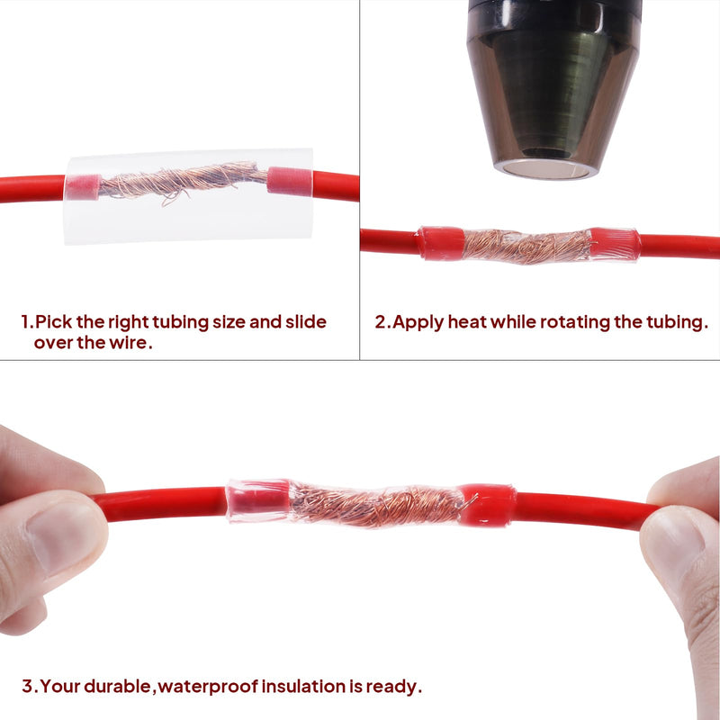 Clear Heat Shrink Tubing 4:1 Adhesive Glue Lined Marine Grade Waterproof Seal Wire Shrink Wrap Tube Dual Wall Insulation (1/4"-18Feet) 1/4"-18Feet