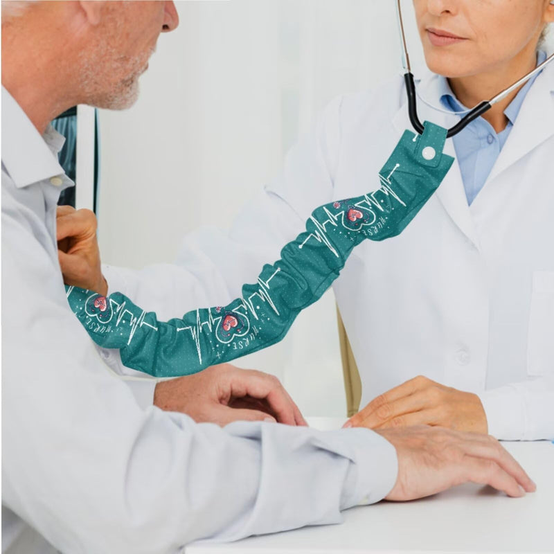 LedBack 2 Pack Stethoscope Sleeve for Doctors and Nurses Stretchy Slim Stethoscope Sleeves Removable Universal Fit Stethoscope Accessories, Green Heart EKG Print