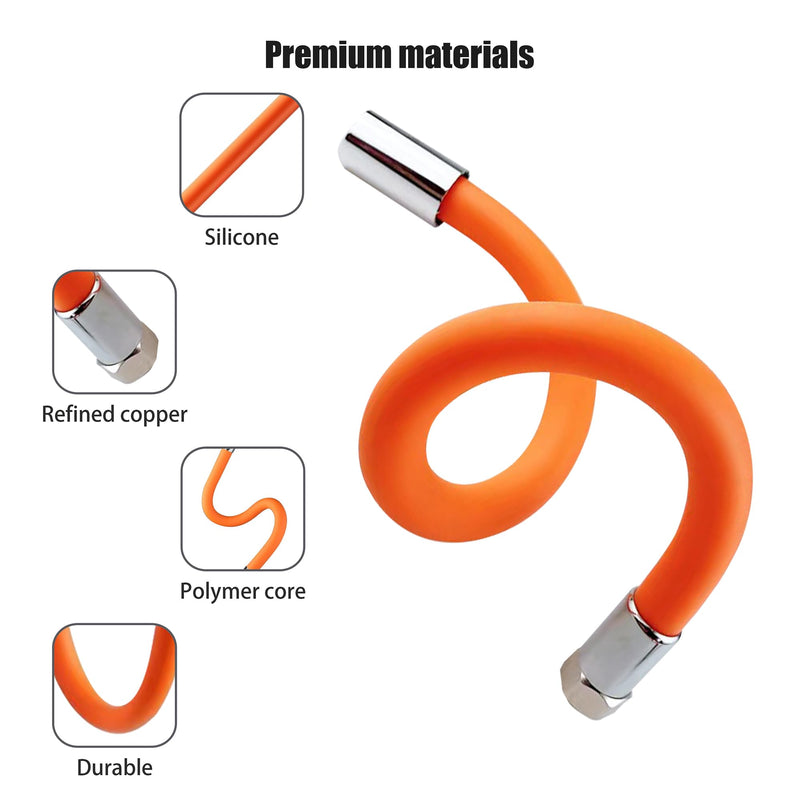 Faucet Extension Tube,360 Degree Rotatable Extender Hose,Bendable/Shapable/Flexible Water Tap Pipe,Splash Proof Foaming Mouth,Kitchen/Bathroom/Garden Tool,Copper Connector/Adapter,Black(19.7in/50cm)