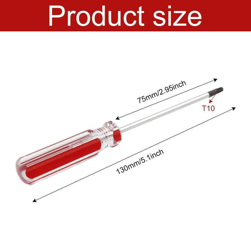 T10 Torx Screwdriver, 75mm(3 Inch) Long Magnetic Tip Torx Screwdriver, 6 Point Star Screwdriver T10x75mm Torx Head