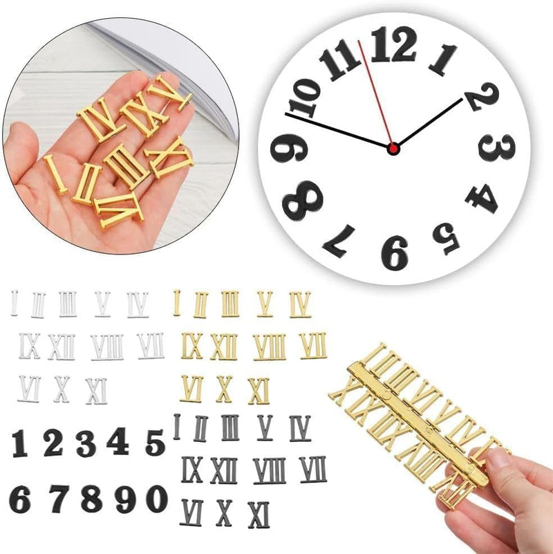 1 Set Black Clock Numerals Kit Clock Parts Digital Clock Numbers Roman Numerals Arabic Number for Replacement Repairing Clock Arabic Numerals Tools Home Improvement - NewNest Australia