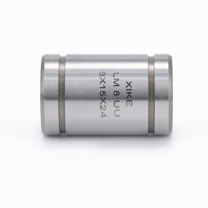 XIKE 4 Pcs LM8UU Sealed Linear Ball Bearings 8x15x24mm, Fits DIY/3D Printer/Workbench/CNC, M3 Rod Shaft Guide Linear Motion System and SCS3UU Block Slide Bushing. LM8UU 8x15x24mm