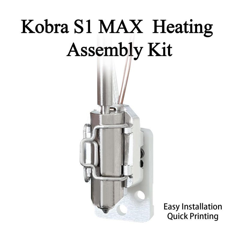 Hotend Heating Assembly Kit Base Clip for Anycubic Kobra S1 Max 3D Printer | Hot End Heat Assembly with Thermistor & Heater Cartridge, Ceramic Zirconia Insulated Base, 2200°C Heat-Resistant, Quick-Swap