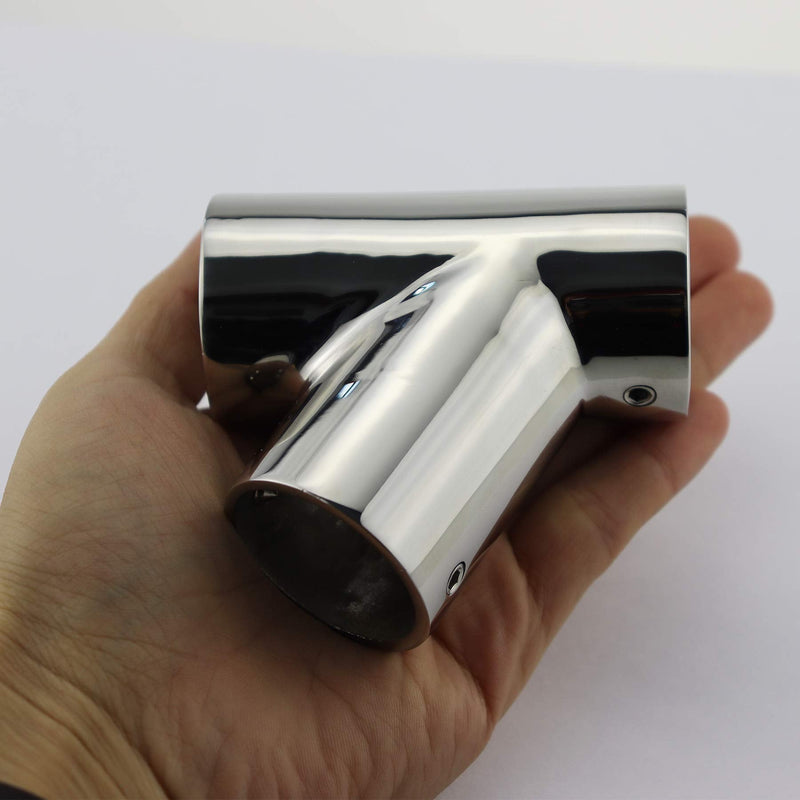 NRC&XRC Marine Grade 316 Stainless Steel Polished Hand Rail Fitting- 60 Degree T/Tee for 1-1/4" Tube（1PC）