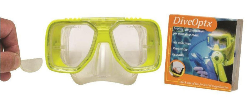 Calabria Hydrotac Dive OPTX 20/20 Stick On Bifocal Lenses Used for Scuba Masks/Diving Goggles Magnifying Bi-Focal Stickers Clear - 1 Pack (1 Pair - 2 Lenses) 2.5 x