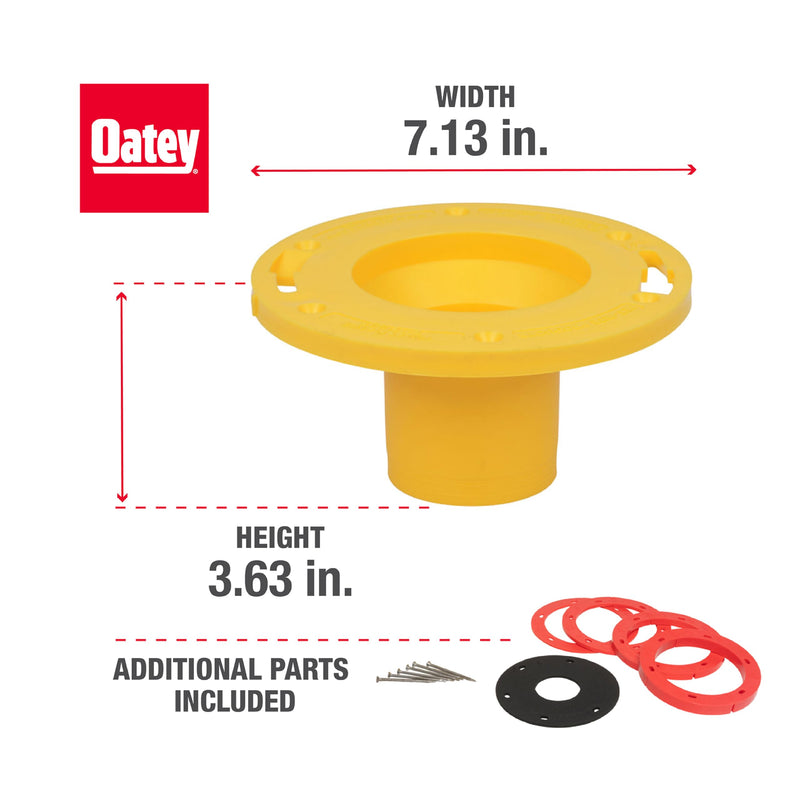 Oatey Toilet Flange Extender Kit 1/4- 1 5/8 in,Red and Yellow 1/4 in. to 1-5/8 in. Spacer