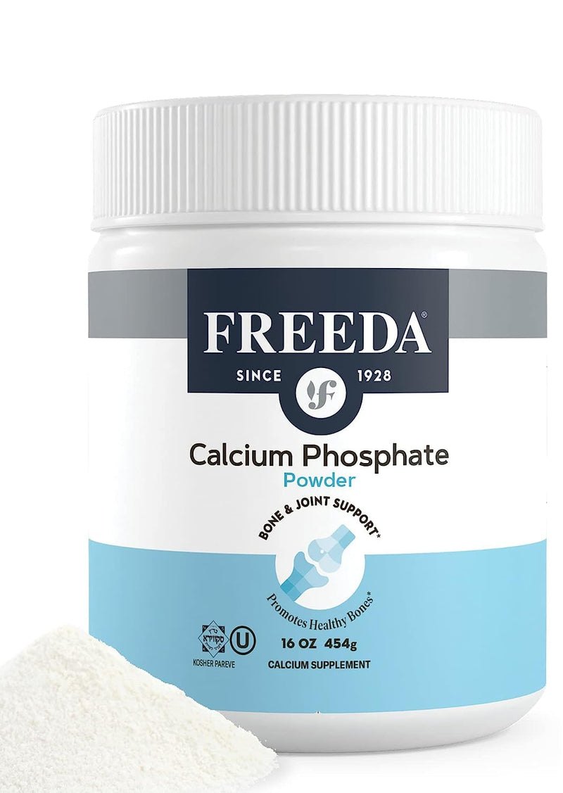 Freeda Calcium Phosphate Powder - Kosher Calcium Supplement for Men & Women, Animal Bone Health & Joint Support for Dogs & Cats - Calcium and Phosphorus Supplement - Calcium Without Vitamin D, 16oz - PawsPlanet Australia