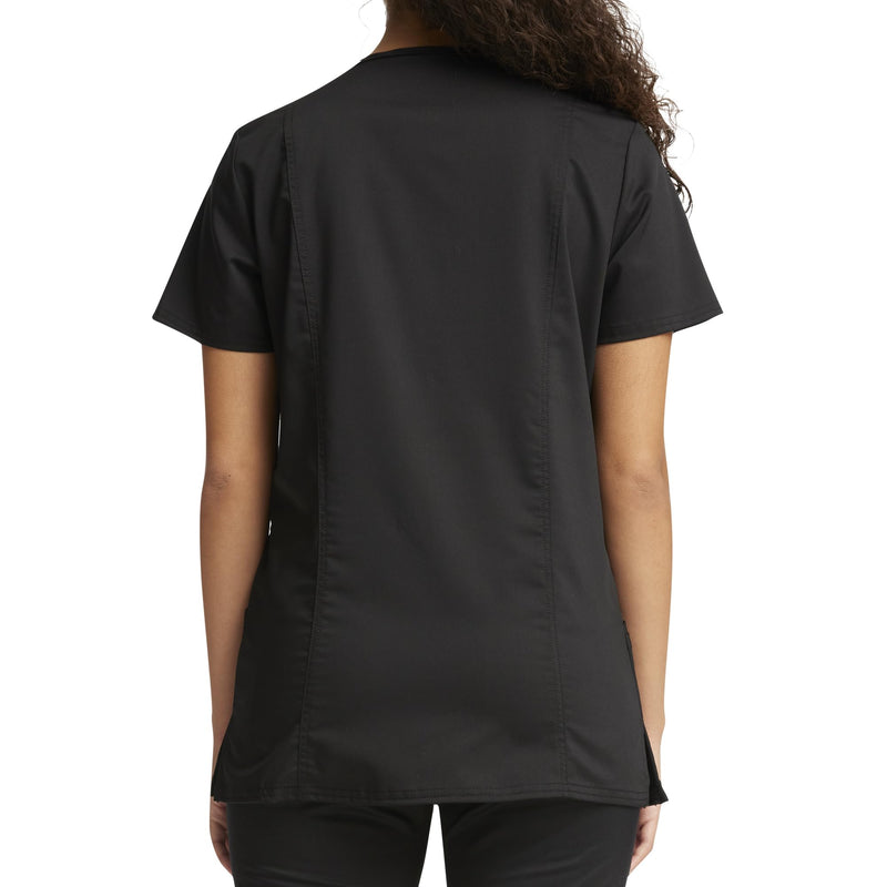 V-Neck Scrubs for Women Workwear Revolution, Soft Stretch, Easy Care WW620 X-Large Black