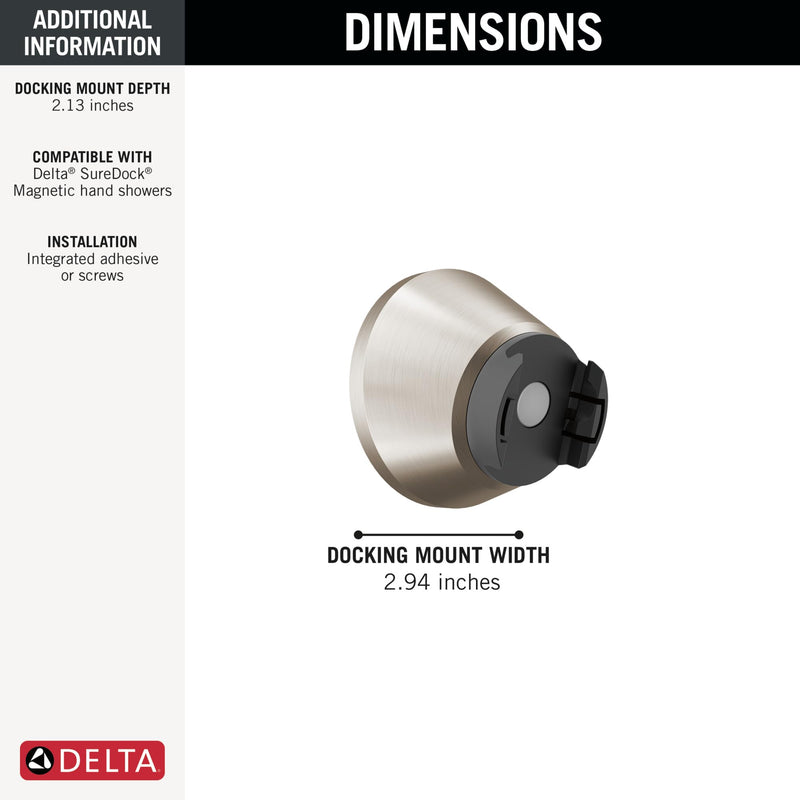 Delta SureDock Brushed Nickel Magnetic Docking Mount, SpotShield Brushed Nickel 75200SN