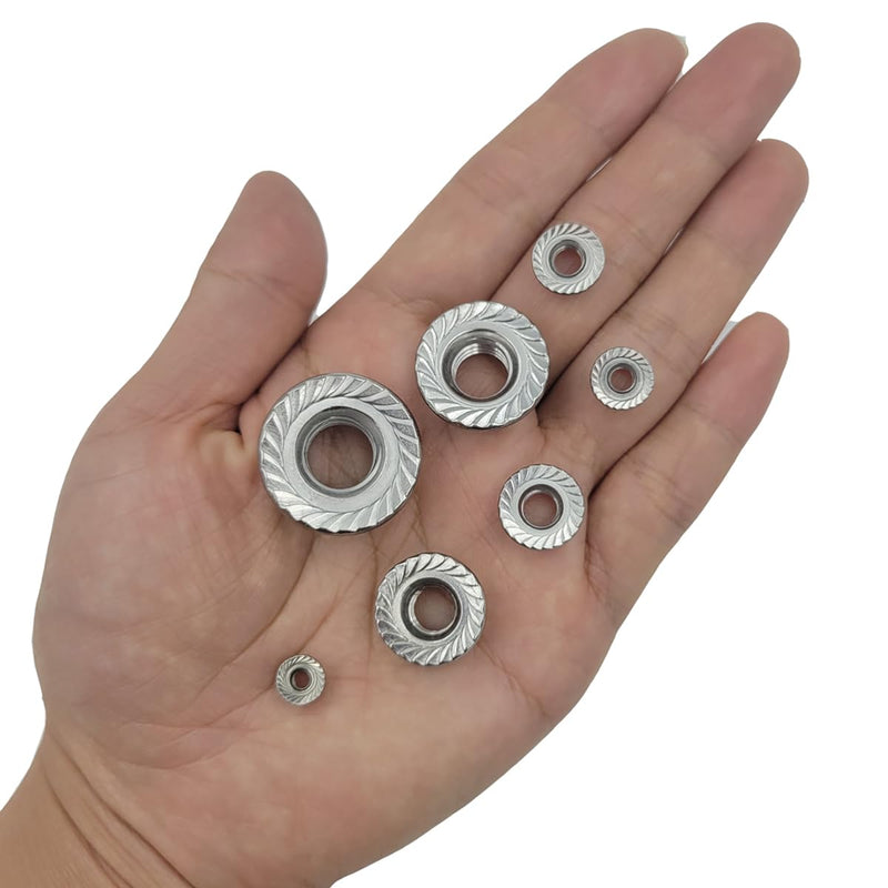 129Pcs Hex Flange Nuts Assortment Kit Stainless Steel 304(18-8) M3 M4 M5 M6 M8 M10 M12 Metric Hex Nuts - NewNest Australia