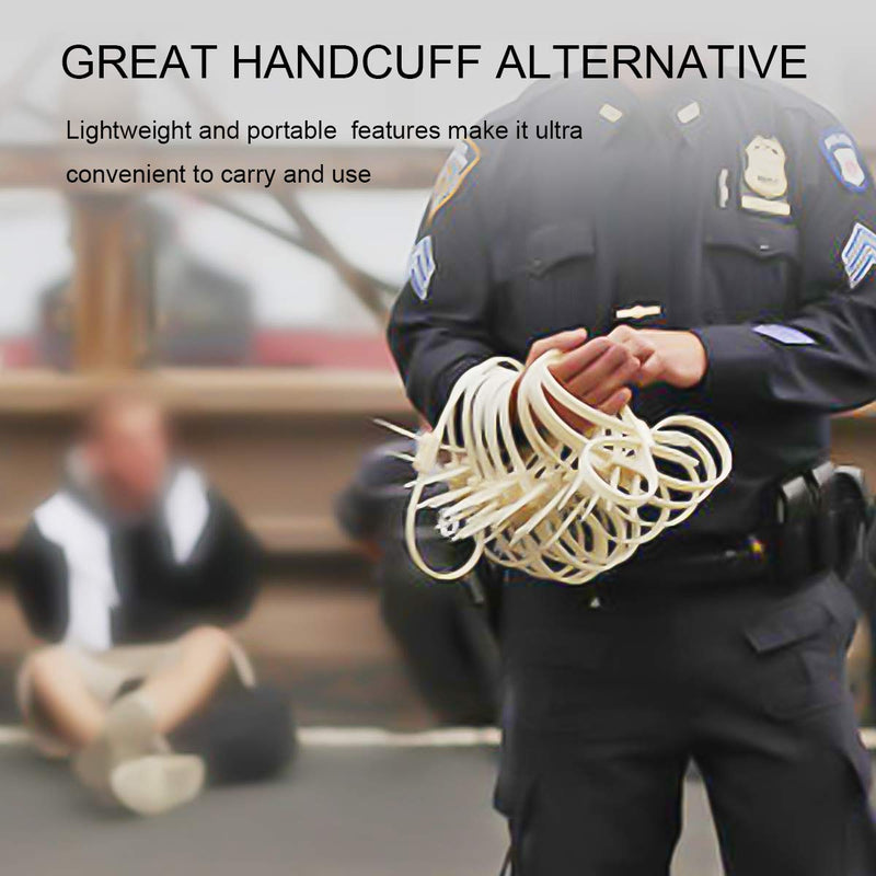 Length: 35.4” Flex Cuffs, 10Pcs Heavy Duty Zip Tie Handcuffs Restraint Disposable Police Nylon Double Cuffs with UV & Heat Resistant, 250 lbs Tensile Strength - Black