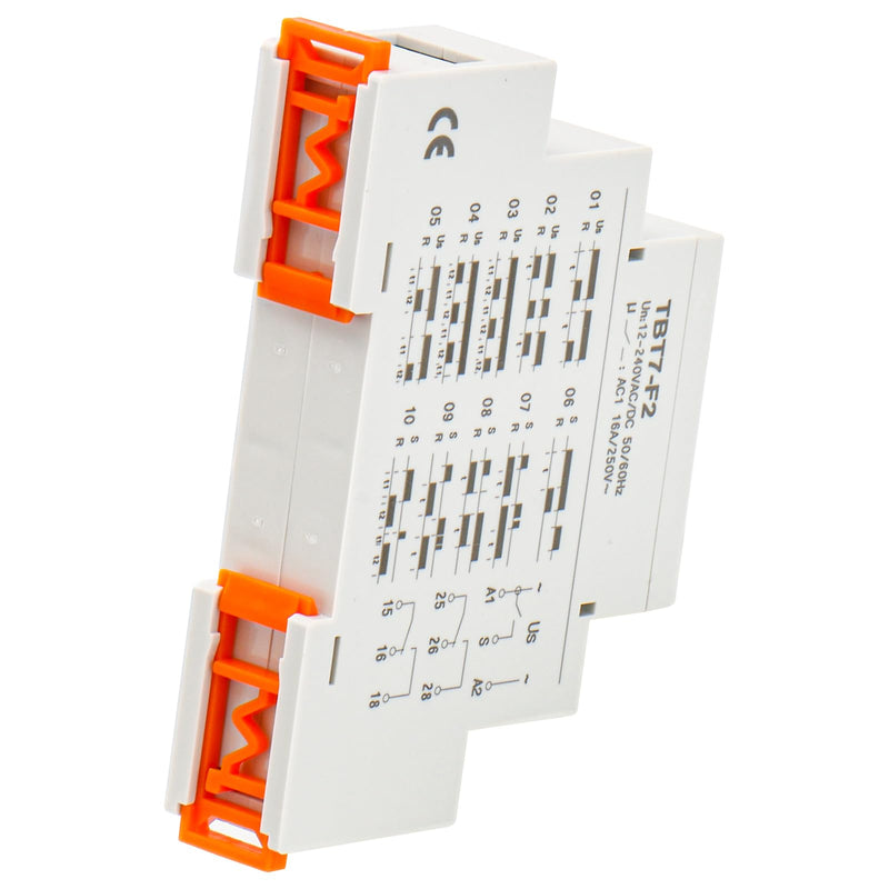 Baomain Digital Multi-Function Time Relay, 16A 20-Delay Modes 0.1s~99d, DIN Rail Mounting Timer Relay TBT7-F2 (2-SPDT)