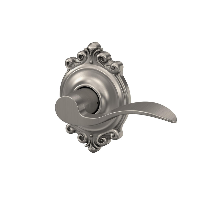 SCHLAGE Trim with SCHLAGE Hall and Closet Lever, Satin Nickel (F10 ACC 619 BRK)
