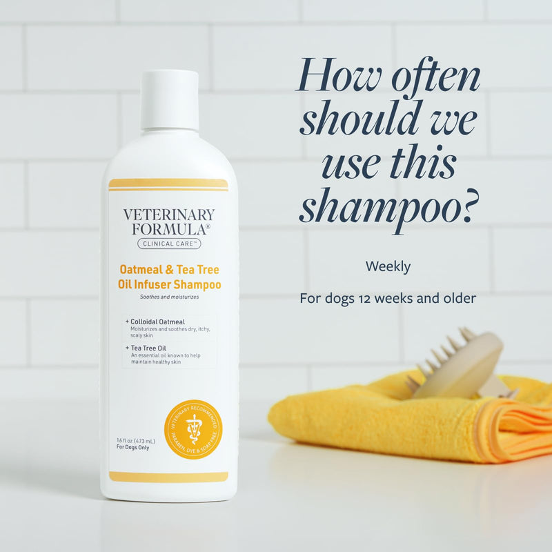 Veterinary Formula Clinical Care Dog Shampoo with Oatmeal and Tea Tree Oil, 16 oz – Gentle Shampoo for Dogs with Dry Skin, Soothes and Adds Moisture to Skin and Coat 16 Fl Oz - PawsPlanet Australia