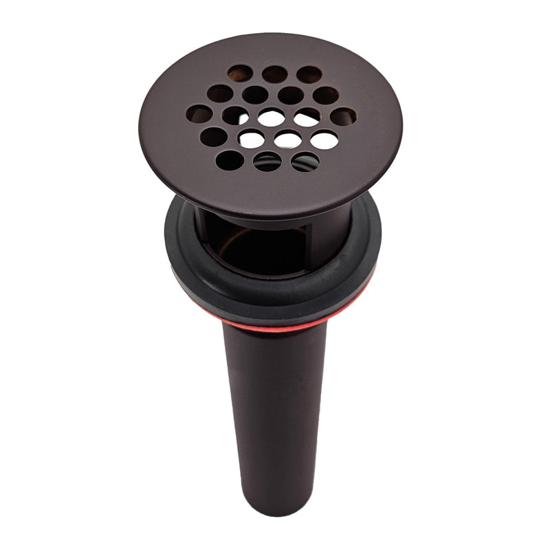 Westbrass D411-2-12 Grid Strainer Lavatory Drain with Overflow Holes - Exposed, Oil Rubbed Bronze