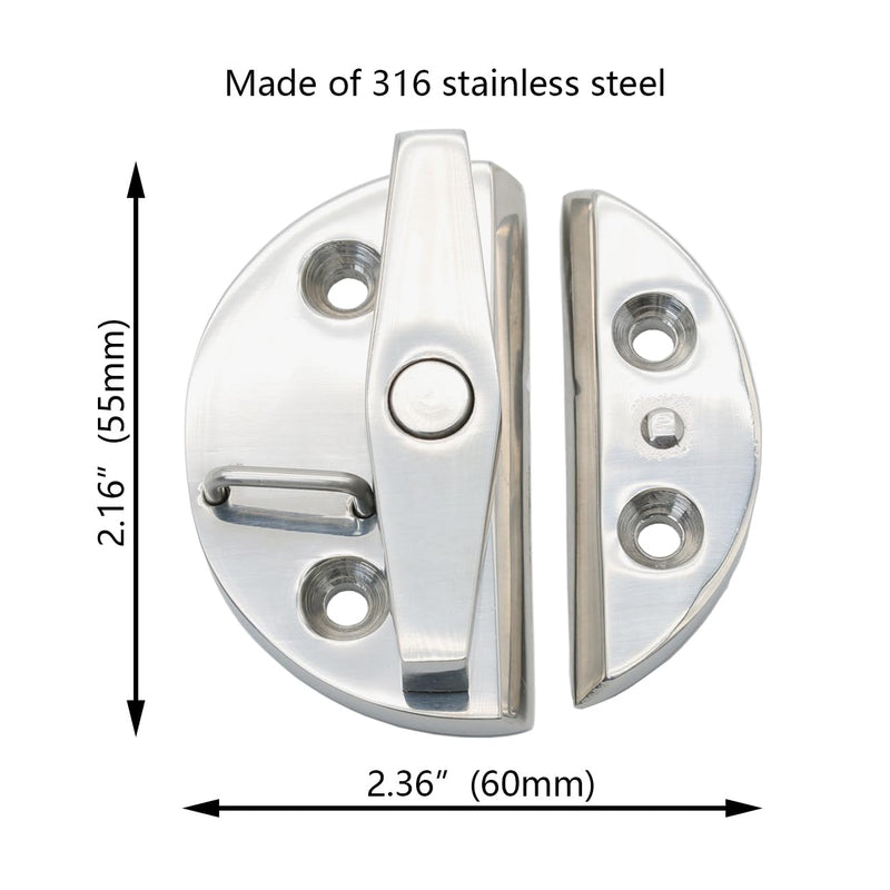 Marine 316 Stainless Steel Boat Door Hatch Twist Catch Latch(2 Pcs) | Hardware Accessories