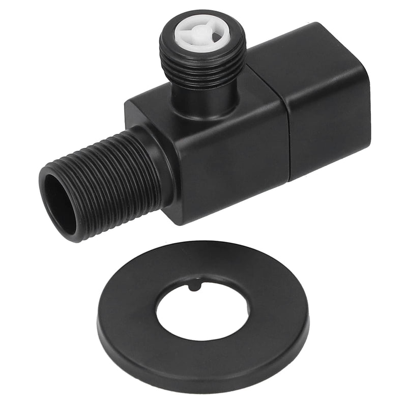 G1/2" Square Angle Valve, 2Pcs Brass Mixer Water Stop Valve Shut Off Valves for Shower Flow Control Valve Bathroom Toilet Washbasin Accessory Black*2pcs
