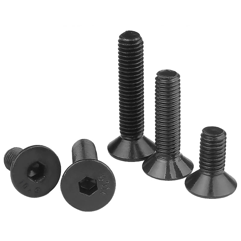 75PCS Flat Head Hex Socket Cap Screw Bolt, Grade 10.9 Alloy Steel, M6 x 10/12/16/20/30mm SCK Allen Head Hex Drive Machine Screw Set with Hex Key, Black Oxide Finish, Fully Threaded Pitch: 1.0mm 75pcs-M6 x 10/12/16/20/30