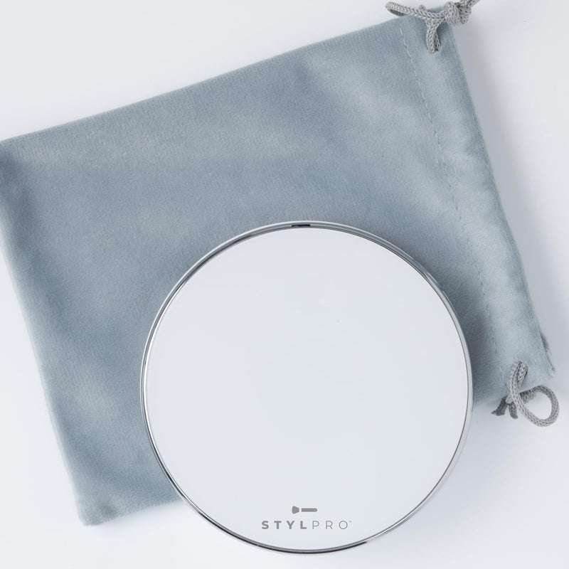 stylPro Flip N Charge Power Bank Compact Mirror with LED Light - Handheld Pocket Magnifying Mirror Travel Makeup & Hair Styling - 2 in 1 USB Charger - Mini Portable Mirror for Purse - 1 Piece