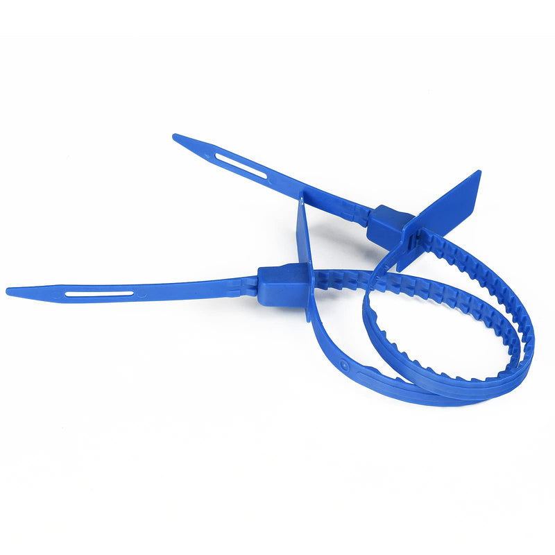 Heavy Duty Plastic Security Seals Self Locking Tamper Evident Shipping Seals Numbered Security Tags Pull Tight Securing Straps Truck Trailer Seals Length 337 mm 13.2" (Blue 100 PCS) Blue