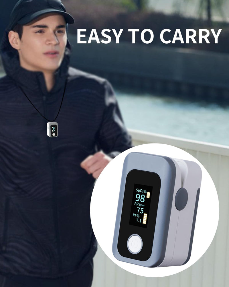 Pulse Oximeter Oxygen Monitor Fingertip Blood Oxygen Monitor Pulse Ox with OLED Display for SpO2,Heart Rate,PI