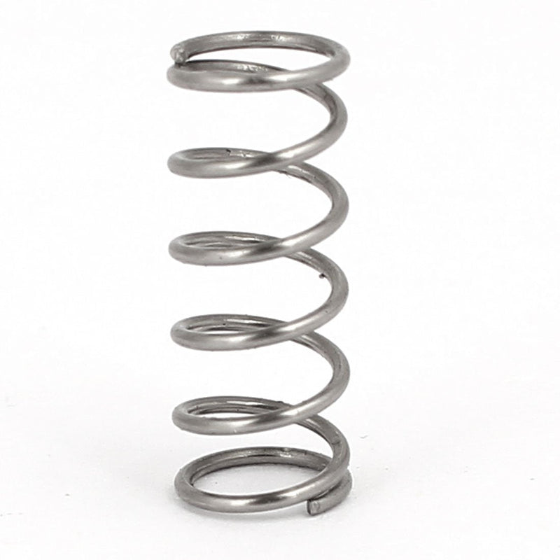 uxcell Compression Spring,304 Stainless Steel,6mm OD,0.6mm Wire Size,15mm Free Length,Silver Tone,10Pcs