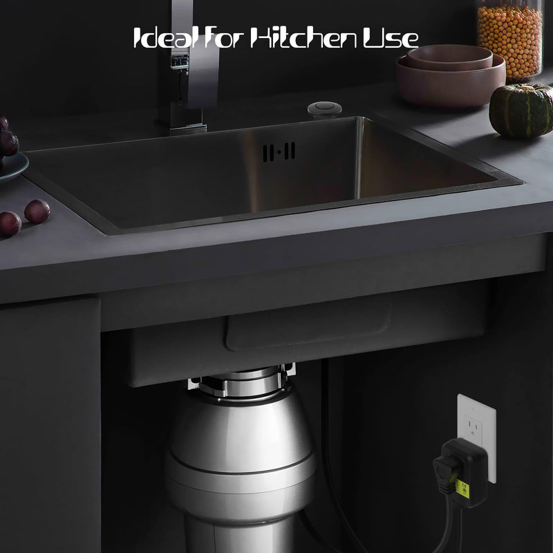 Garbage Disposal Air Switch Kit Sink Top Waste Disposal Long Stainless Steel Black On/Off Air Button Food and Waste Disposals Part by Etoolcity, UL Listed Long/3.6''