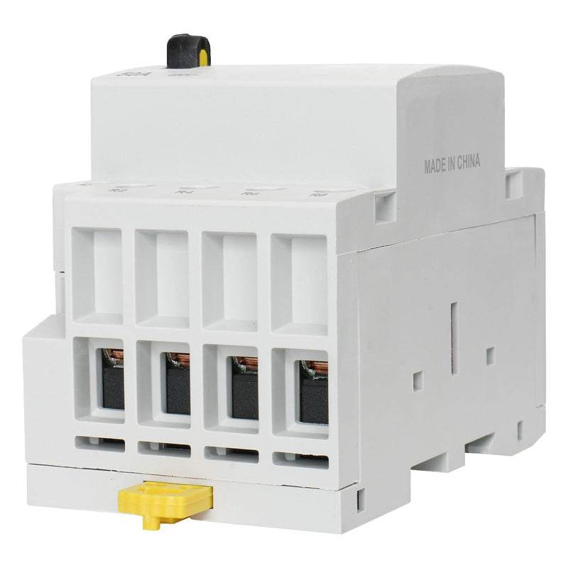 Baomain 110V AC 4-Pole Contactor, 50A 4NC Normally Closed, DIN Rail Mount - Manual & Automatic Switchable for HVAC, Motor, Pump, Lighting HC1-50M/04-110VAC 50 Amp. 110 VAC(Manual Control)