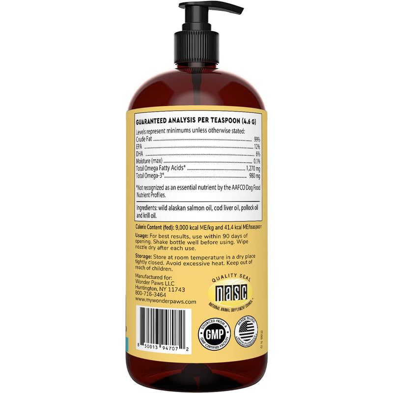 WONDER PAWS Kidney Cleanse Drops Plus Omega Max Fish Oil - for Dog's Skin and Joint Care, Kidney Health & Immune Support – Kidney Cleanse 2 Ounces - Omega Max 16 Ounces