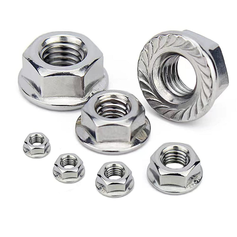 M8x1.25mm DIN6923 Serrated Flange Nuts 20 Pack 304 Stainless Steel Hex Lock Nuts Full Thread for Industrial Construction Fasteners M8x1.25mm, 20 pcs - NewNest Australia