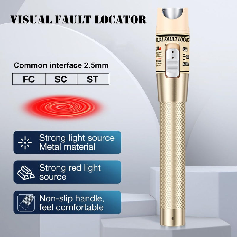 Visual Fault Locator,80-100KM Fiber Optic Tester Kit - Include Single Mode 9/125um FC Male to LC Female Adapter, VFL for Fiber Network Cable Test HT-80