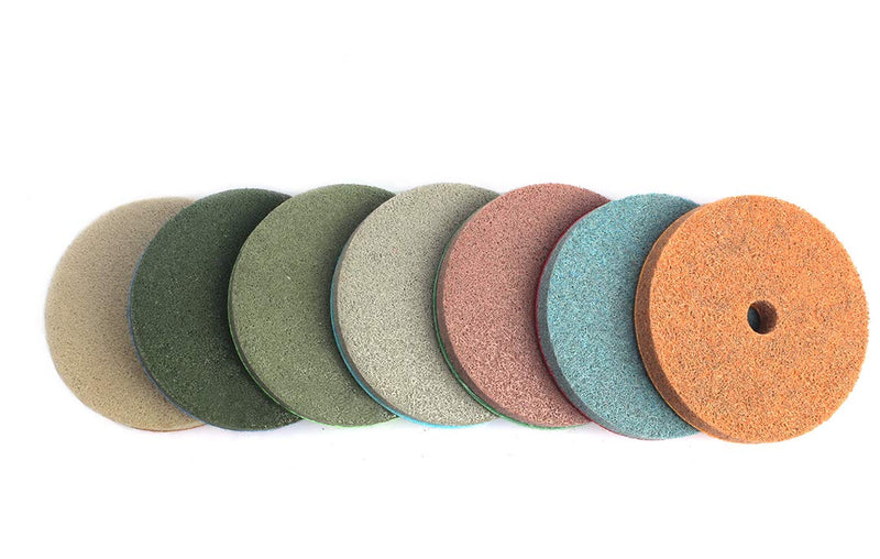 4 Inch Sponge Fiber Polishing Pads for Marble Granite Stone Cleaning polishing-7 PCS Set 7 Pcs Set