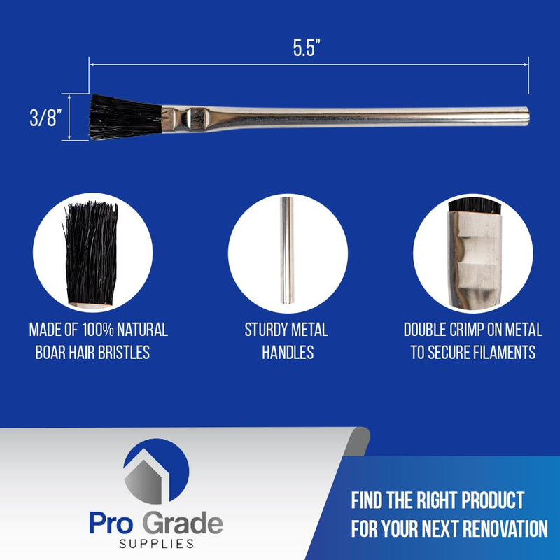 Pro Grade - Acid Brushes - 36 Count 3/8 Inch Boar Hair Acid Flux Brushes