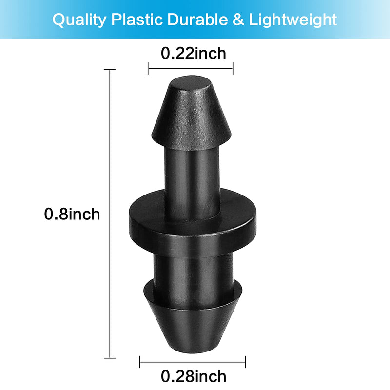 JAYEE 50 Pieces 1/4" Drip Tubing Fittings End Plug, 1/4 Inch Drip Irrigation Barbed End Closure for Home Garden Sprinkler Systems 50P-End Plug
