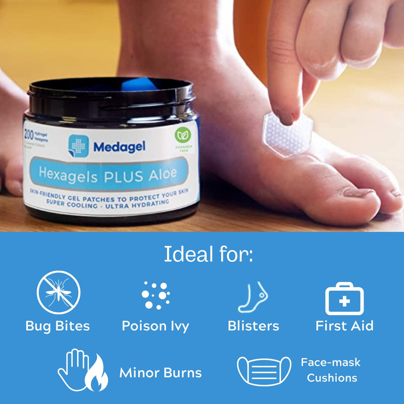Hexagels Plus Aloe Vera Paraben Free Hydrogel Pads and SilverSeal Burn and Wound Dressing