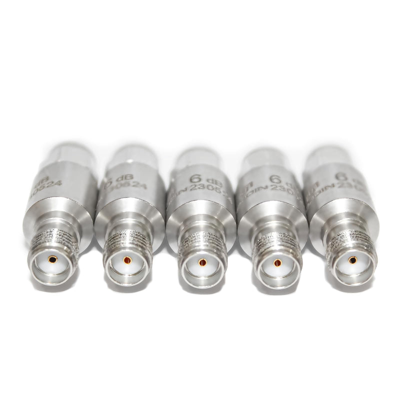 TOJOIN SMA Male to Female Attenuator/SMA Attenuator/Coaxial RF Attenuator, DC to 8GHz, 50Ohm, 2W, 6dB, SMA 8G Attenuator 5PCS 2W 8G 6dB-5pcs