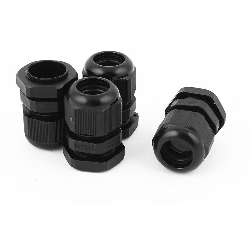 uxcell Plastic M22 Waterproof Thread 10-14mm Wire Cable Gland 4pcs