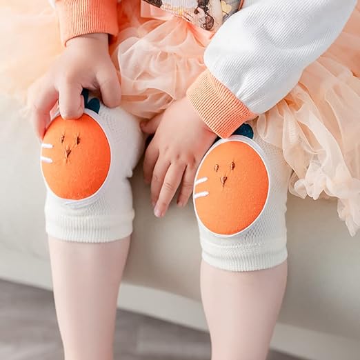YIN OON Kneepad, Baby Crawling, Baby Knee Pad, Knee Pads, Anti-Slip, Breathable, Sweat Absorbent, Quick Drying, Anti-Abrasion, Leg Warmer, Walking Study, Carrot + Pineapple - NewNest Australia