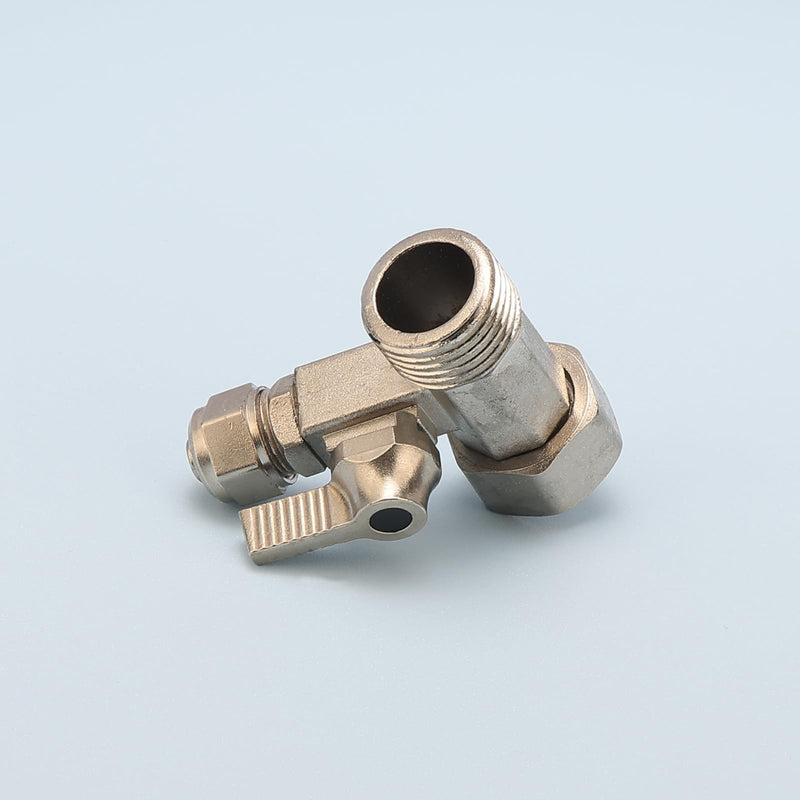 1/2" M/F Tee Ball Valve, 1/4" OD Comp Outlet Adapter, Pack of 5