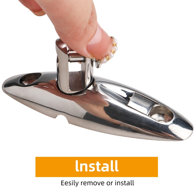NovelBee 3.6in 4pcs Boat Bimini Top Swivel Hinge,316 Stainless Steel Deck Side Mount Quick Release 360 Degrees Hinge for Boat Yacht