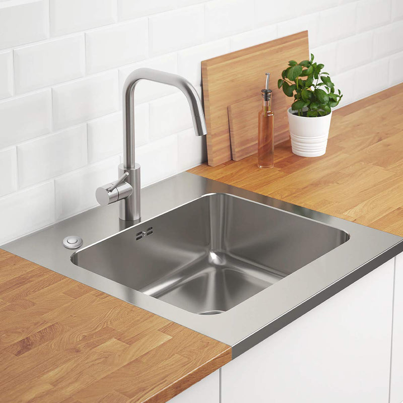 Garbage Disposal Switch, Cordless Air On Off Kit for Food Waste Disposer, Stainless Steel Brushed Nickel, LONG 3.5" Sink Top Push Button by CLEESINK Brushed Stainless Steel LONG/3.5"
