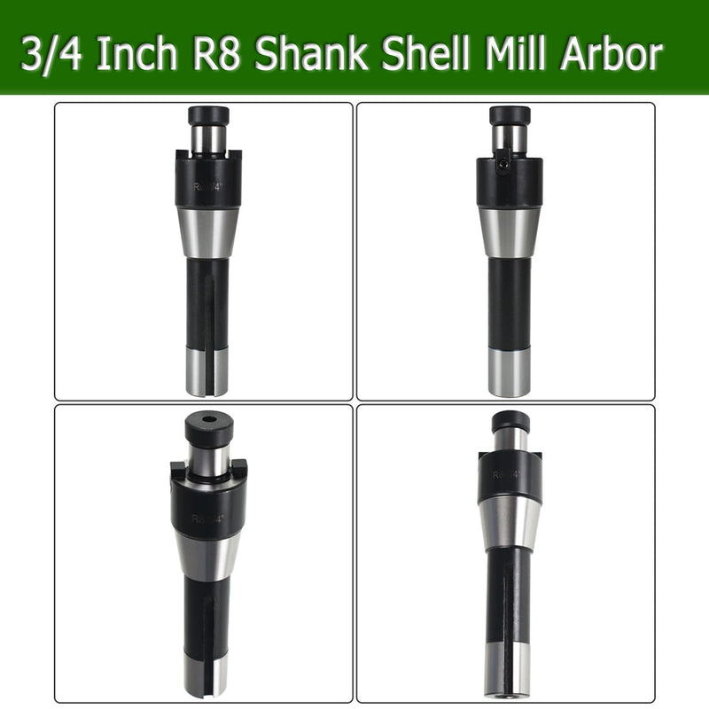 marddpair 3/4 Inch R8 Shank Shell Mill Arbor Adapter 7/16 Inch - 20 Rear Pull Tail Wire Replacement for Bridgeport Machine