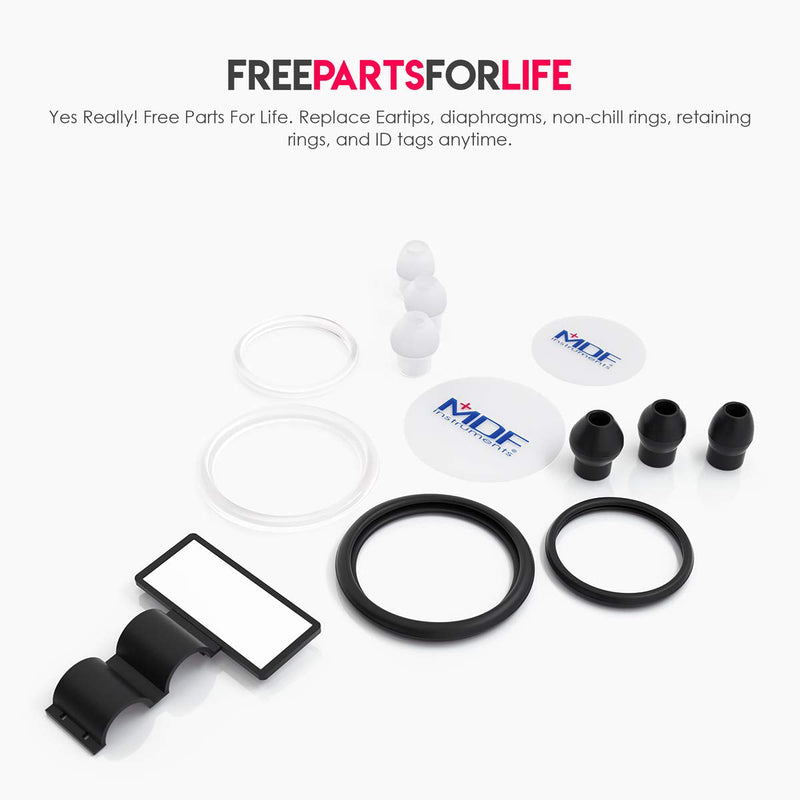 MDF Instruments, MD One Stainless Steel Stethoscope, Adult, Black Tube, Silver Chestpieces-Headset, MDF77711