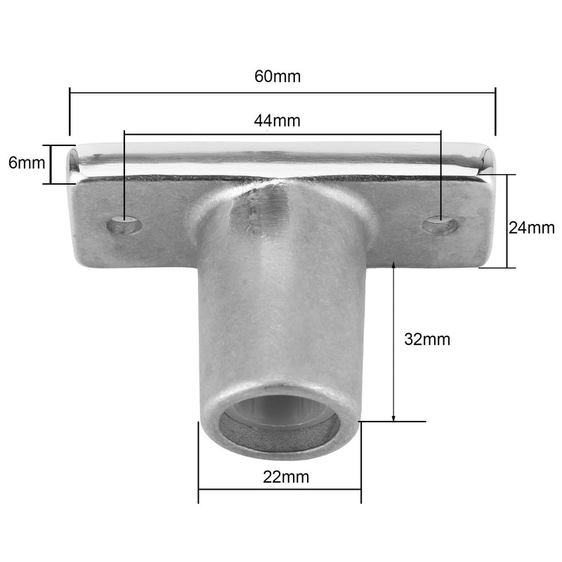 Qiilu Top Mount Rowlock Socket, 316 Stainless Steel 1/2 Inches Shank Top Mount Rowlock/Oarlock Socket for Marine Yacht