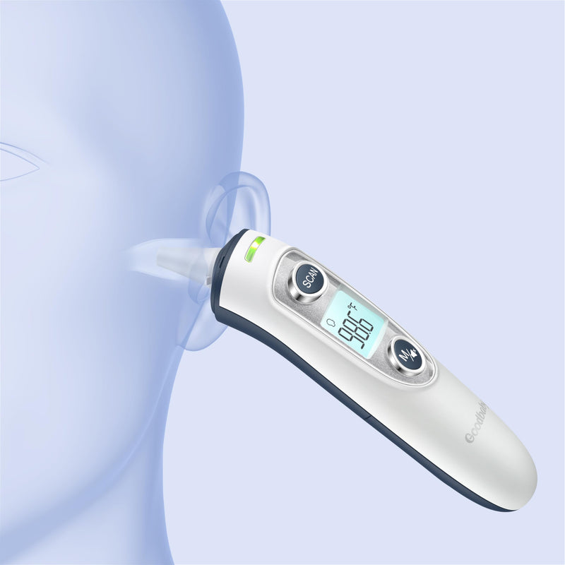 Ear Thermometer for Adults and Kids, Digital Accurate Ear and Forehead Thermometer with Fever Alarm, 1 Second Fast Result, FSA HSA Eligible, Easy to use, 2 in 1 Mode Grey