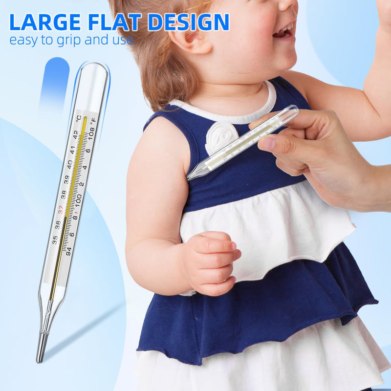 TOYANDONA 6Pcs Glass Temperature Measurement Adult - General Use Temperature Testing Tools Accurate Fast Reading Old Fashioned Thermometer for Families, Dual Scale 6