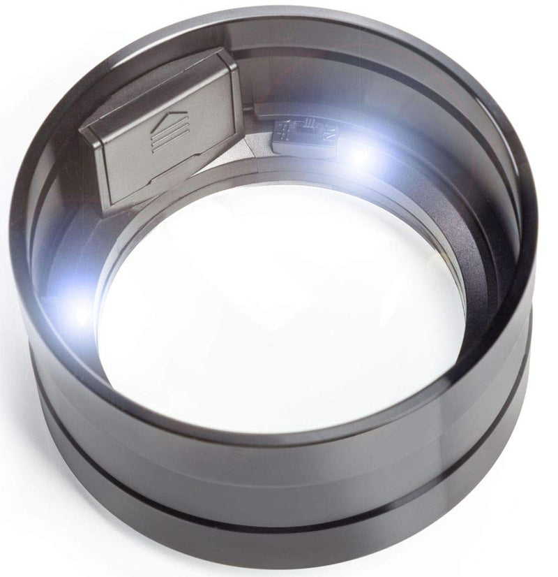 Magnifying Dome Lighted Desktop Magnifier with Bright LED for Reading Books, fine Print, Studying maps, Projects, Coins, Acts as Desk Paperweight, Great for Seniors Black